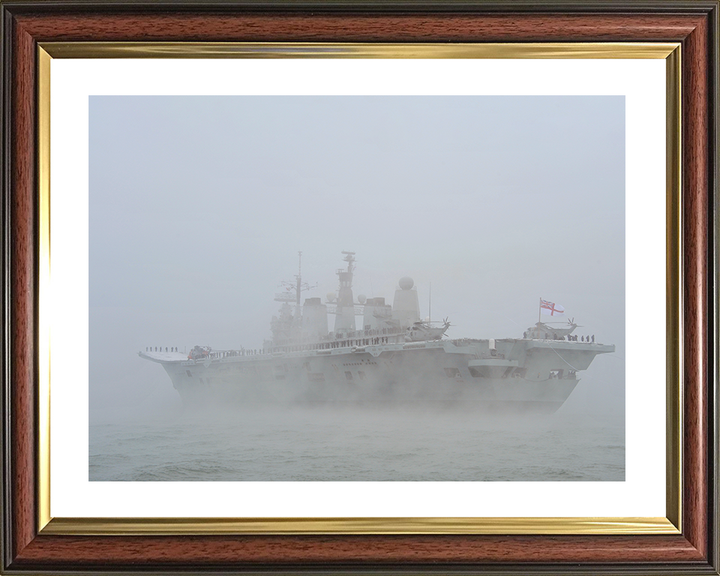 HMS Ark Royal (R07) Royal Navy Invincible Class Aircraft Carrier With Paying Off Pennant Photo Print Wall Art Decor Posters, Prints, & Visual Artwork Hampshire Prints 10 x 8 Classic Frame Yes