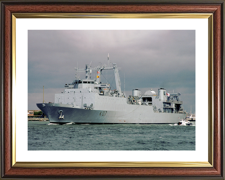 HMS Challenger (K07) Royal Navy Diving Support Vessel Port Side View Photo Print Wall Art Decor Posters, Prints, & Visual Artwork Hampshire Prints 10 x 8 Classic Frame Yes