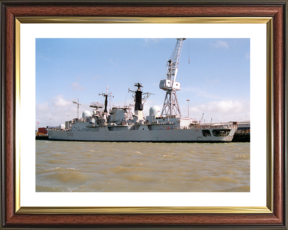 HMS Cardiff (D108) Royal Navy Type 42 Destroyer Portsmouth 1994 Photo Print Wall Art Decor Posters, Prints, & Visual Artwork Hampshire Prints 10 x 8 Classic Frame Yes