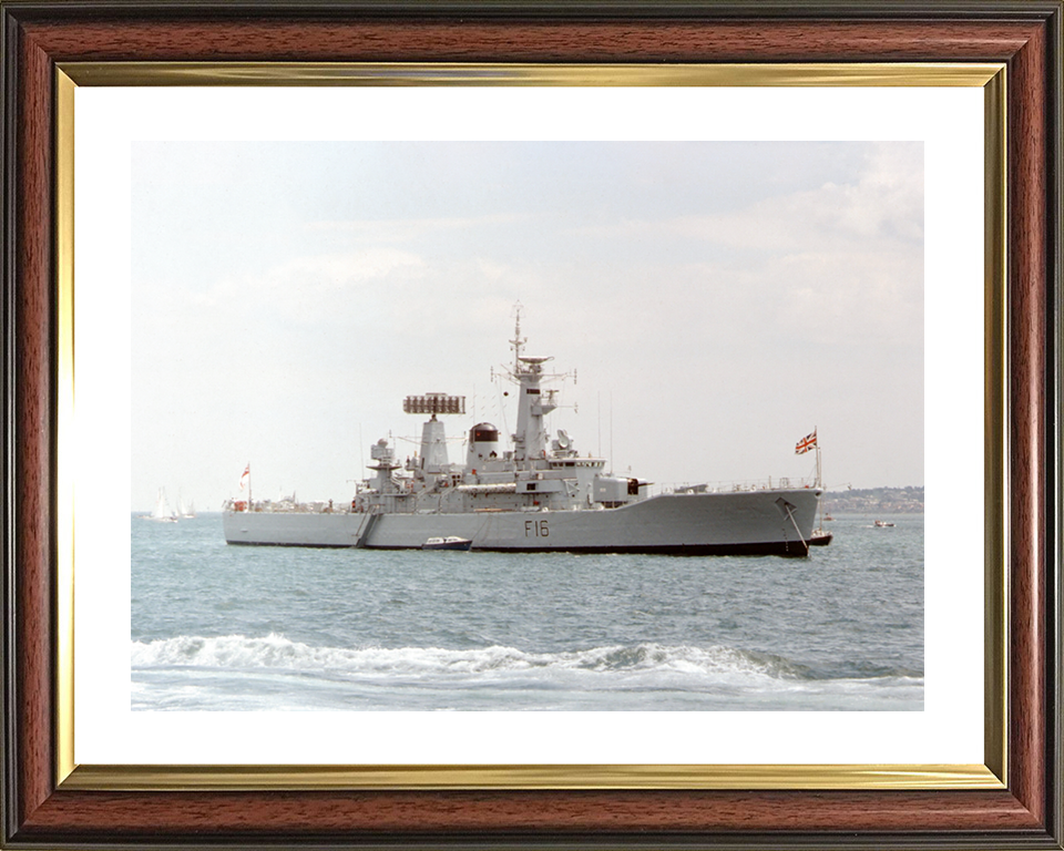 HMS Diomede (F16) Royal Navy Leander Class Frigate At Anchor Photo Print Wall Art Decor Posters, Prints, & Visual Artwork Hampshire Prints 10 x 8 Classic Frame Yes