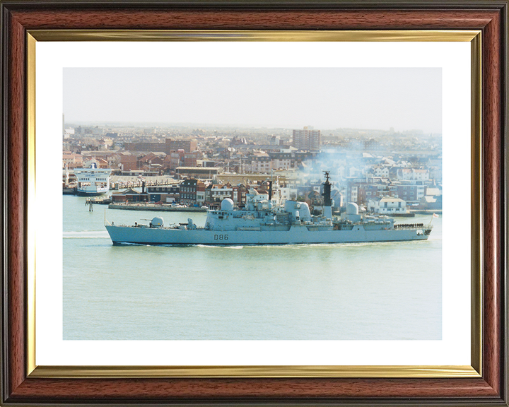 HMS Birmingham (D86) Royal Navy Type 42 Destroyer Passing Old Portsmouth Photo Print Wall Art Decor Posters, Prints, & Visual Artwork Hampshire Prints 10 x 8 Classic Frame Yes