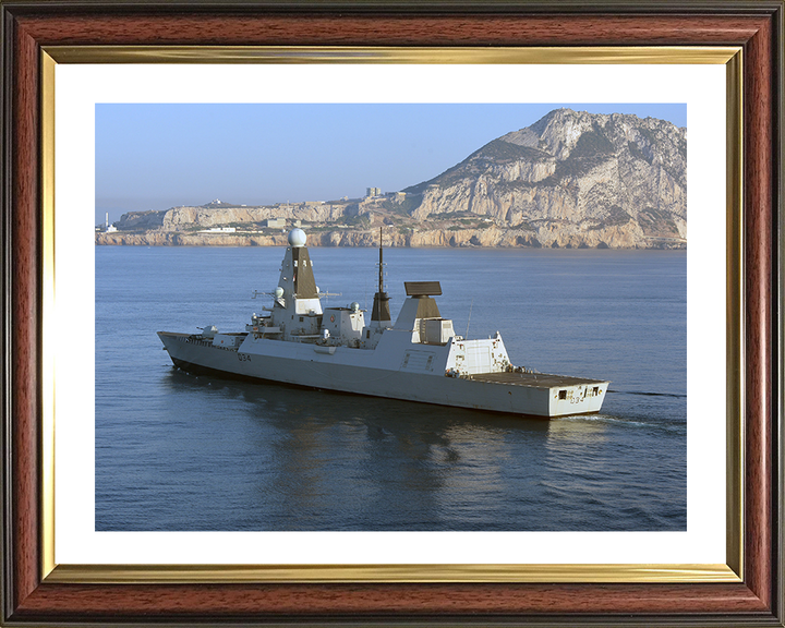 HMS Diamond (D34) Photo Print - Off Gibraltar 2012 - Royal Navy Type 45 Destroyer Posters, Prints, & Visual Artwork Hampshire Prints 10 x 8 Classic Frame Yes