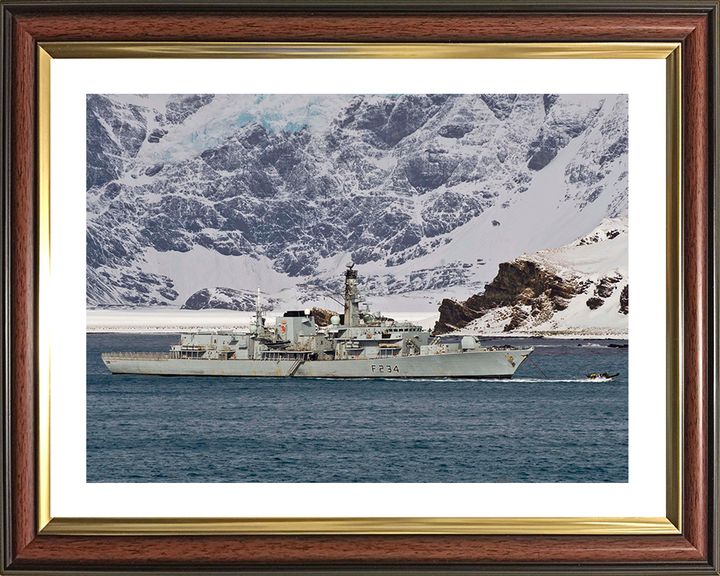 HMS Iron Duke (F234) Photo Print - off Antarctica 2014 - Royal Navy Type 23 Frigate Hampshire Prints 10 x 8 Classic Frame Yes