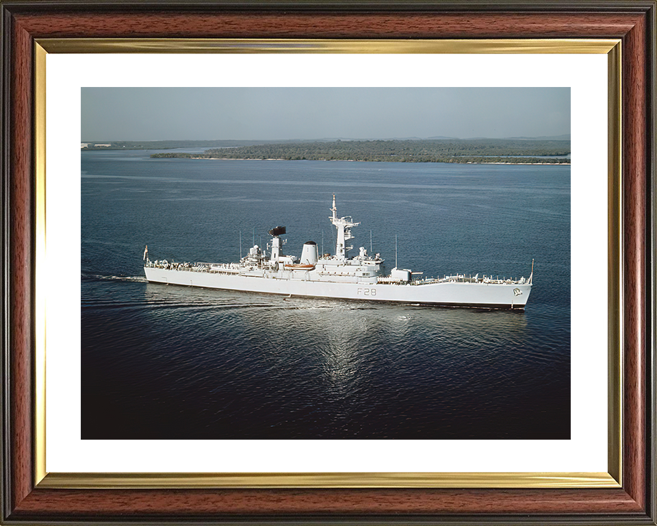 HMS Cleopatra (F28) Royal Navy Leander Class Frigate High Starboard Beam View Photo Print Wall Art Decor Posters, Prints, & Visual Artwork Hampshire Prints 10 x 8 Classic Frame Yes