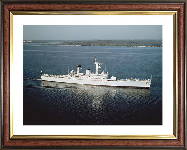HMS Cleopatra (F28) Royal Navy Leander Class Frigate High Starboard Beam View Photo Print Wall Art Decor Posters, Prints, & Visual Artwork Hampshire Prints 10 x 8 Classic Frame Yes