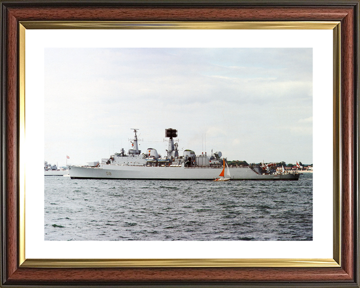 HMS Antrim (D18) Royal Navy County Class Destroyer At Anchor Photo Print Wall Art Decor Posters, Prints, & Visual Artwork Hampshire Prints 10 x 8 Classic Frame Yes