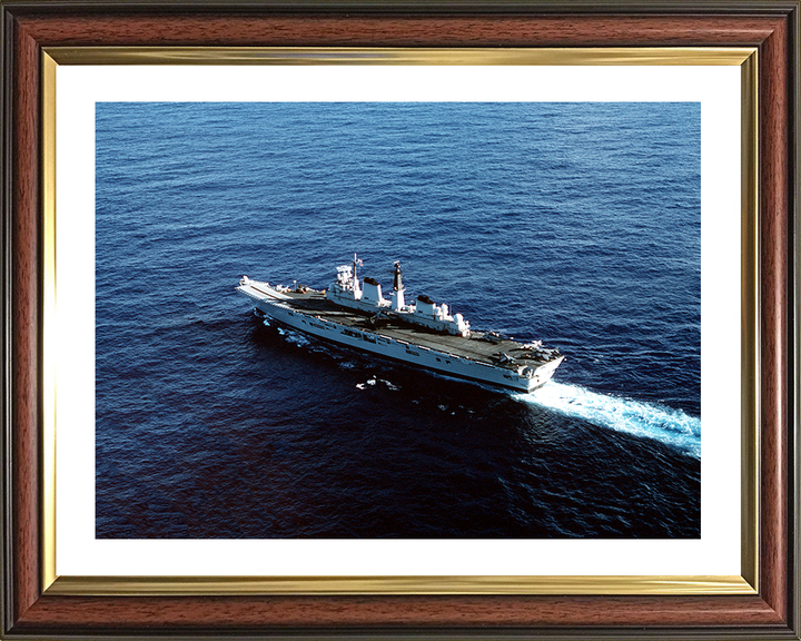 HMS Invincible (R05) Photo Print - At Sea 1990 - Royal Navy Invincible Class Aircraft Carrier Hampshire Prints 10 x 8 Classic Frame Yes