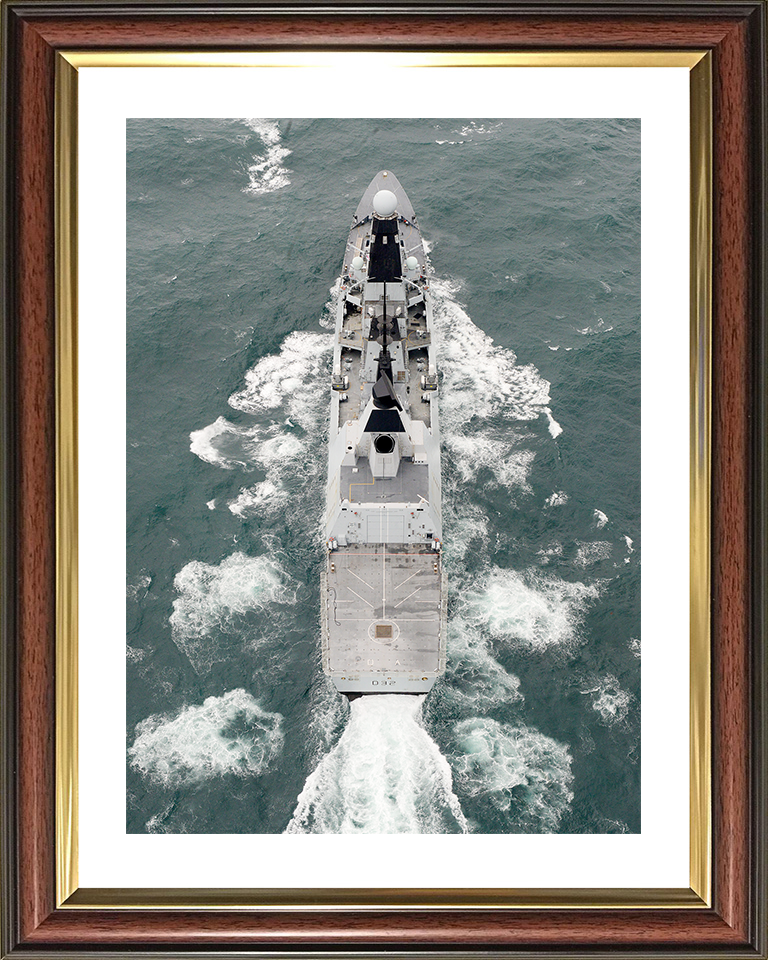 HMS Daring (D32) Royal Navy Type 45 Destroyer High Stern View Photo Print Wall Art Decor Posters, Prints, & Visual Artwork Hampshire Prints 10 x 8 Classic Frame Yes