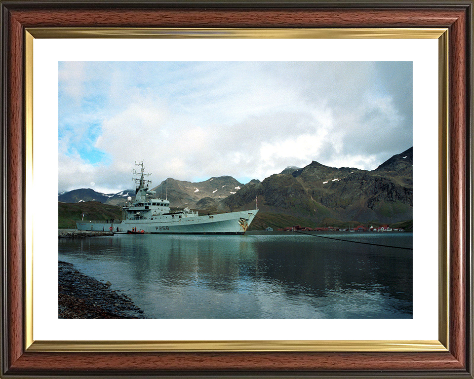 HMS Leeds Castle (P258) Photo Print - South Georgia 2003 - Royal Navy Castle Class Patrol Vessel