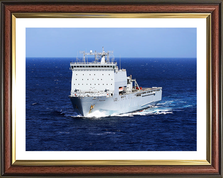 RFA Mounts Bay (L3008) Photo Print - Starboard Bow View at Sea - Royal Fleet Auxiliary Bay Class Ship Hampshire Prints 10 x 8 Classic Frame Yes