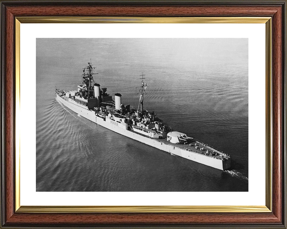 HMS Uganda (66) Photo Print - At Sea 1944 - Royal Navy Fiji Class Light Cruiser Posters, Prints, & Visual Artwork Hampshire Prints 10 x 8 Classic Frame Yes