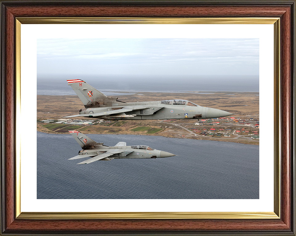 RAF Tornado F3s Over the Falklands 2007 Photo Print - Royal Air Force Aircraft Posters, Prints, & Visual Artwork Hampshire Prints 10 x 8 Classic Frame Yes
