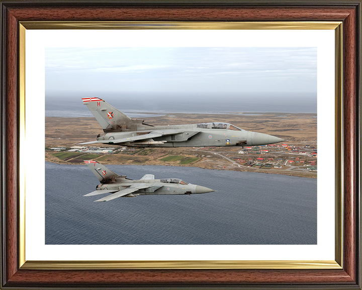 RAF Tornado F3s Over the Falklands 2007 Photo Print - Royal Air Force Aircraft Posters, Prints, & Visual Artwork Hampshire Prints 10 x 8 Classic Frame Yes