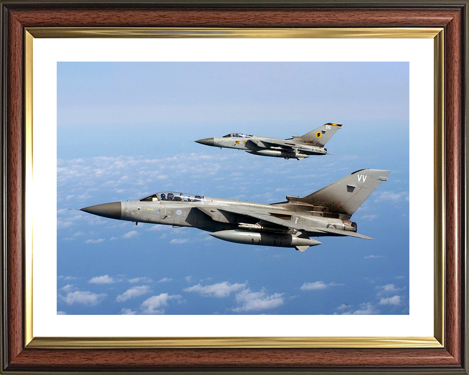 RAF Tornado F3s Over the Nevada Desert 2005 Photo Print - Royal Air Force Aircraft Posters, Prints, & Visual Artwork Hampshire Prints 10 x 8 Classic Frame Yes