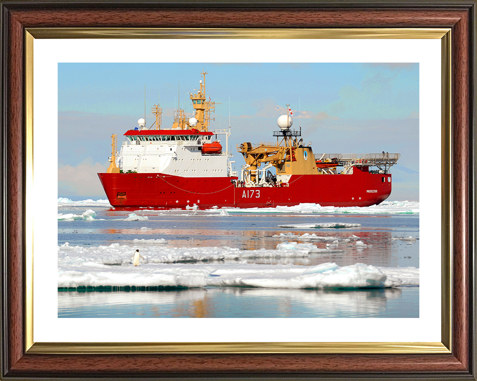 HMS Protector (A173) Photo Print - Reflections 2016 - Royal Navy Ice Patrol Vessel Hampshire Prints 10 x 8 Classic Frame Yes