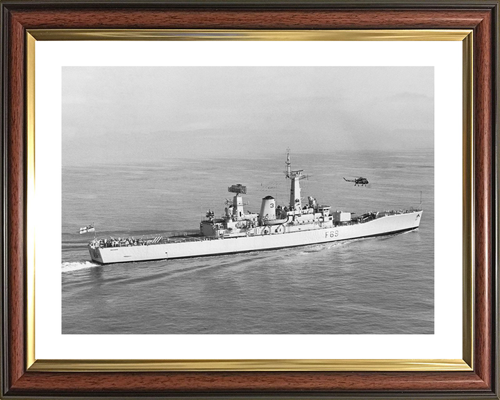 HMS Bacchante (F69) Royal Navy Leander Class Frigate Starboard Side View Photo Print Wall Art Decor Posters, Prints, & Visual Artwork Hampshire Prints 10 x 8 Classic Frame Yes