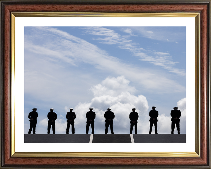 Sailors on a flight desk Ski Jump Photo Print - Royal Navy Hampshire Prints 10 x 8 Classic Frame Yes