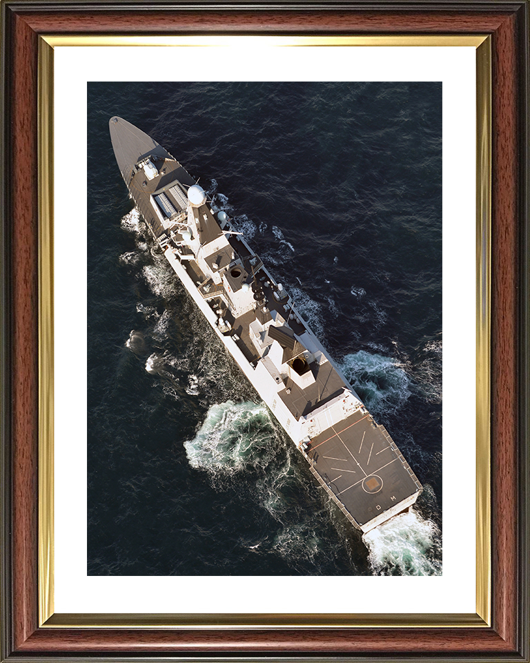 HMS Diamond (D34) Royal Navy Type 45 Destroyer From Above Photo Print Wall Art Decor Posters, Prints, & Visual Artwork Hampshire Prints 10 x 8 Classic Frame Yes