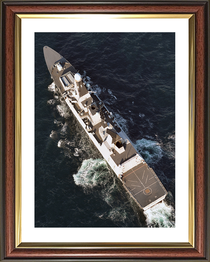 HMS Diamond (D34) Royal Navy Type 45 Destroyer From Above Photo Print Wall Art Decor Posters, Prints, & Visual Artwork Hampshire Prints 10 x 8 Classic Frame Yes