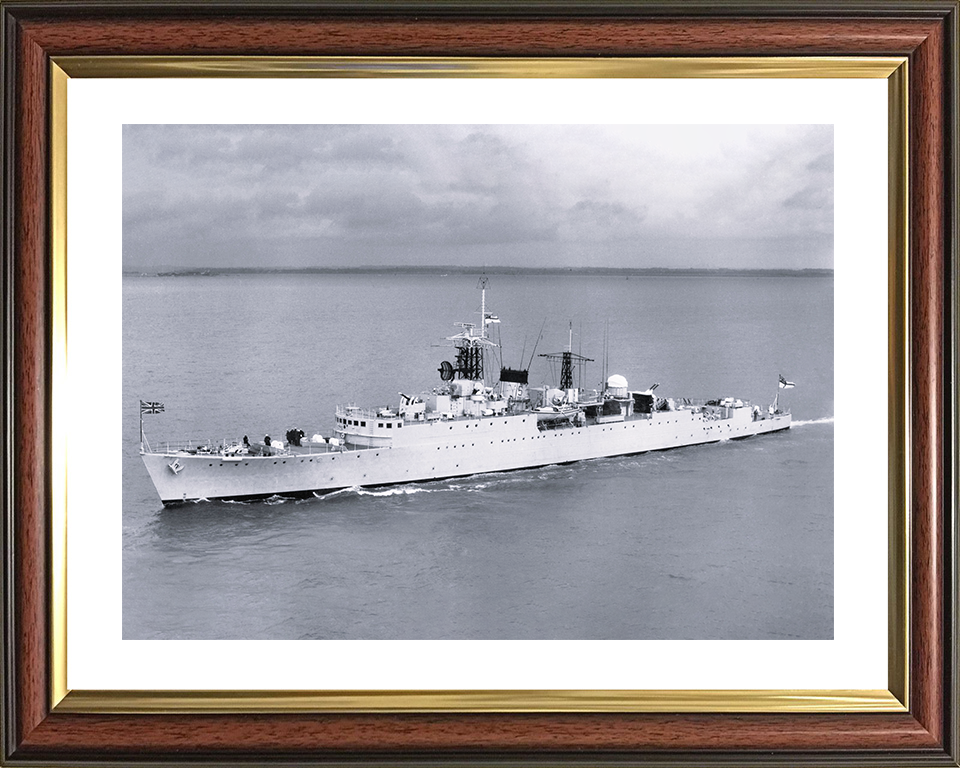 HMS Wrangler (R48) - Underway 1953 - Royal Navy W Class Destroyer Photo Print Wall Art Naval Decor UK Posters, Prints, & Visual Artwork Hampshire Prints 10 x 8 Classic Frame Yes