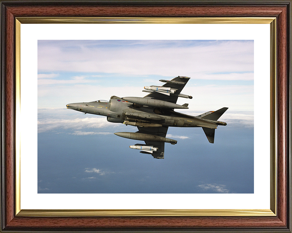RAF Harrier Jet Banking 2002 Photo Print - Royal Air Force Aircraft Posters, Prints, & Visual Artwork Hampshire Prints 10 x 8 Classic Frame Yes