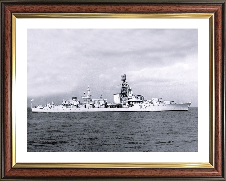 HMS Aisne (D22) Photo Print - Starboard View - Royal Navy Battle Class Destroyer Posters, Prints, & Visual Artwork Hampshire Prints 10 x 8 Classic Frame Yes