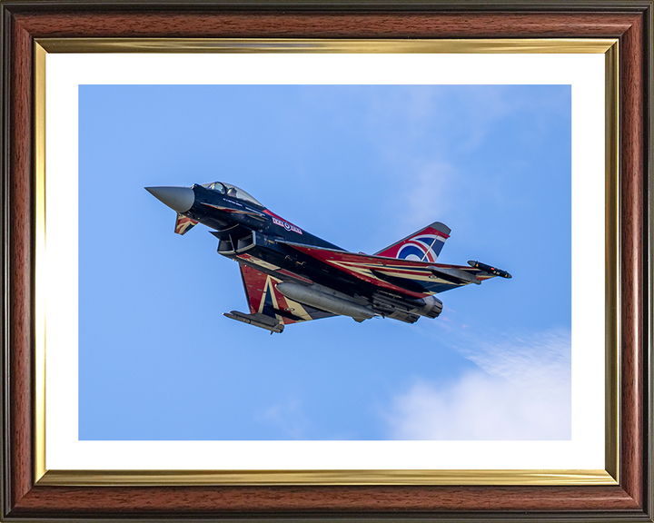 RAF Typhoon jet Flying Photo Print - Royal Air Force Aircraft Hampshire Prints 10 x 8 Classic Frame Yes