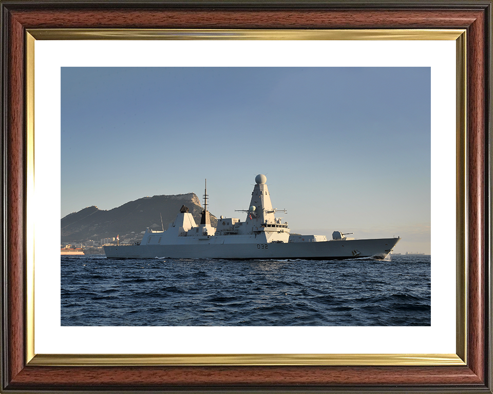 HMS Daring (D32) Photo Print - Off Gibraltar 2012 - Royal Navy Type 45 Destroyer Posters, Prints, & Visual Artwork Hampshire Prints 10 x 8 Classic Frame Yes