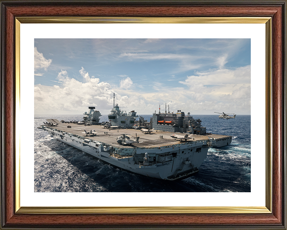 HMS Prince of Wales (R09) Photo Print - RAS Aug 2025 - Royal Navy Queen Elizabeth Class Aircraft Carrier Hampshire Prints 10 x 8 Classic Frame Yes