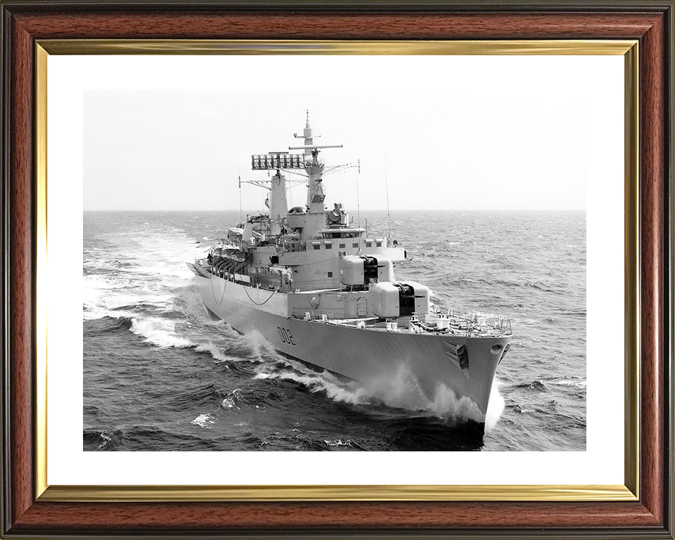 HMS Devonshire (D02) Royal Navy County Class Destroyer Starboard Bow View Photo Print Wall Art Decor Posters, Prints, & Visual Artwork Hampshire Prints 10 x 8 Classic Frame Yes