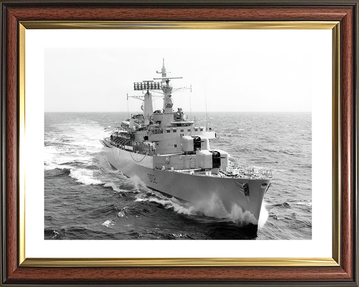 HMS Devonshire (D02) Royal Navy County Class Destroyer Starboard Bow View Photo Print Wall Art Decor Posters, Prints, & Visual Artwork Hampshire Prints 10 x 8 Classic Frame Yes