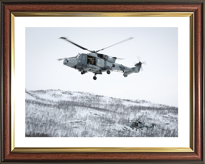 Royal Navy Wildcat Helicopter Over Norway 2026 Photo Print Wall Art Naval Aircraft Decor Posters, Prints, & Visual Artwork Hampshire Prints 10 x 8 Classic Frame Yes