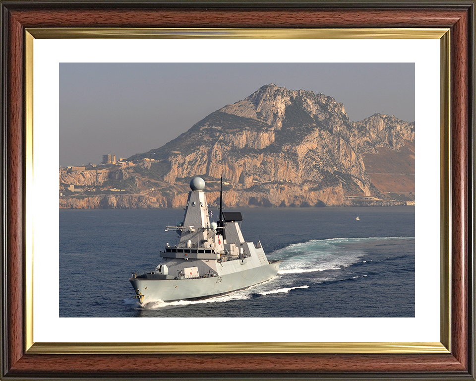 HMS Defender (D36) Photo Print - Off Gibraltar 2014 - Royal Navy Type 45 Destroyer Posters, Prints, & Visual Artwork Hampshire Prints 10 x 8 Classic Frame Yes