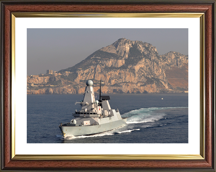HMS Defender (D36) Photo Print - Off Gibraltar 2014 - Royal Navy Type 45 Destroyer Posters, Prints, & Visual Artwork Hampshire Prints 10 x 8 Classic Frame Yes