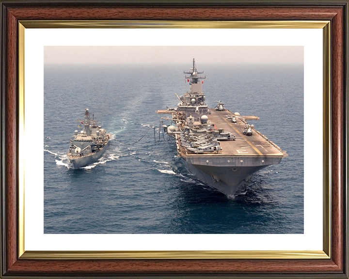 HMS Argyll (F231) Photo Print - With USS Kearsage 2005 - Royal Navy Type 23 Frigate Posters, Prints, & Visual Artwork Hampshire Prints 10 x 8 Classic Frame Yes