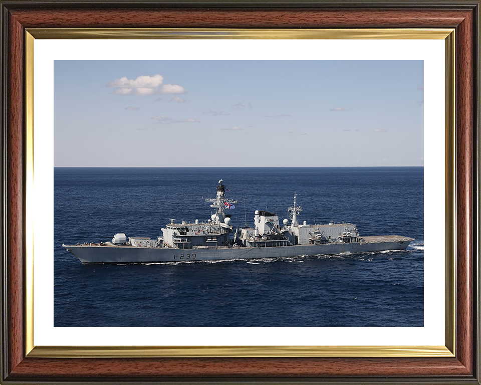 HMS Richmond (F239) Photo Print - Port Beam View - Royal Navy Type 23 Frigate Hampshire Prints 10 x 8 Classic Frame Yes