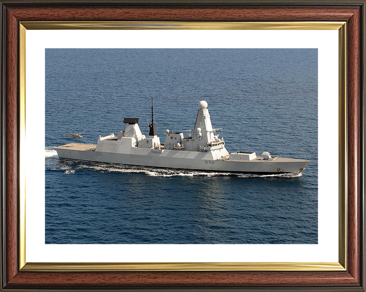 HMS Daring (D32) Royal Navy Type 45 Destroyer High Starboard Beam View Photo Print Wall Art Decor Posters, Prints, & Visual Artwork Hampshire Prints 10 x 8 Classic Frame Yes