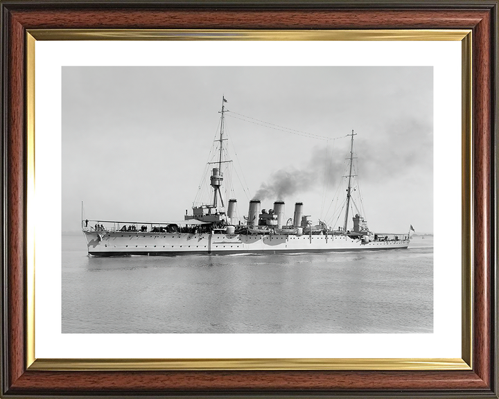 HMS Chatham (1911) Royal Navy Town Class light Cruiser Port Side View Photo Print Wall Art Decor Posters, Prints, & Visual Artwork Hampshire Prints 10 x 8 Classic Frame Yes