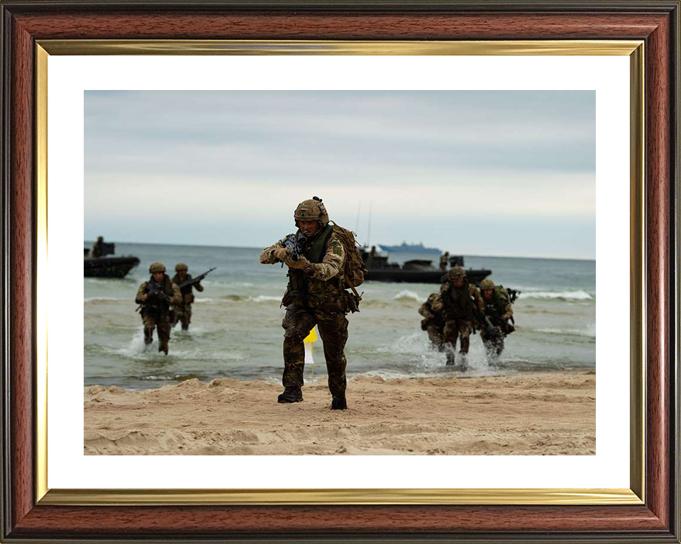 Royal Marines Beach Assault Photo Print - 45 Commando Hampshire Prints 10 x 8 Classic Frame Yes