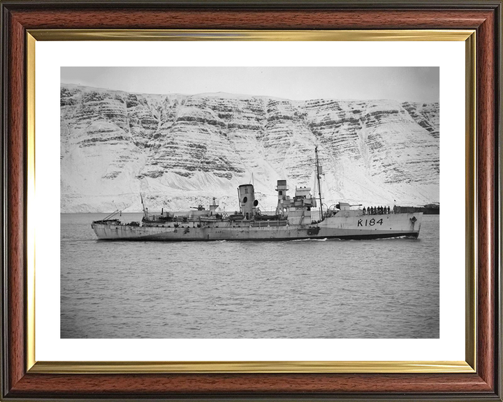 HMS Abelia (K184) Photo Print - Iceland 1942 - Royal Navy Flower Class Corvette Hampshire Prints 10 x 8 Classic Frame Yes