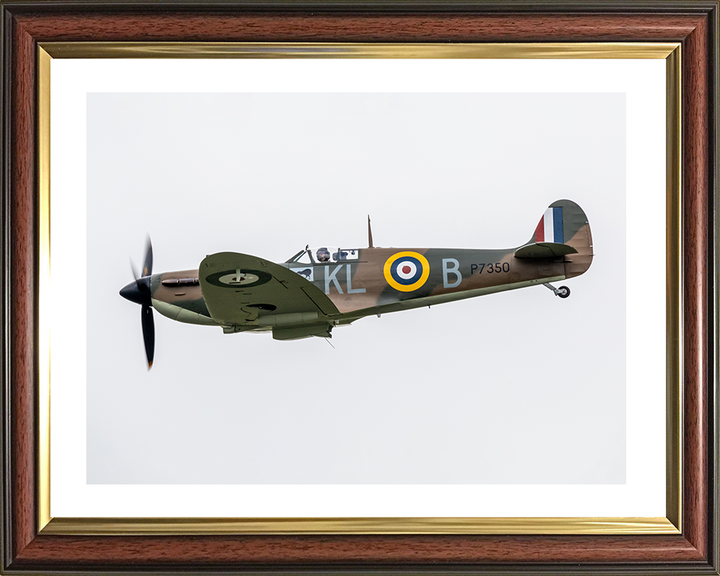 RAF Spitfire MK11a in flight Photo Print - Royal Air Force Aircraft Hampshire Prints 10 x 8 Classic Frame Yes