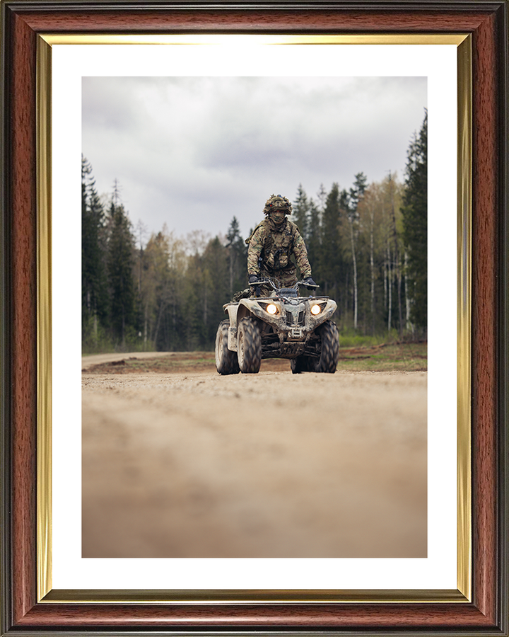 1 Mercian Soldier Riding a Quad bike Photo Print - British Army Hampshire Prints 10 x 8 Classic Frame Yes
