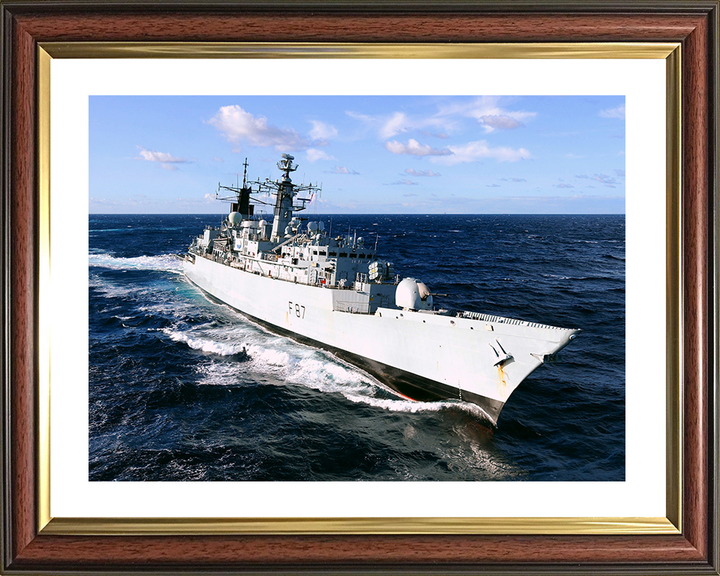 HMS Chatham (F87) Royal Navy Type 22 Frigate Gulf of Aden 2010 Photo Print Wall Art Decor Posters, Prints, & Visual Artwork Hampshire Prints 10 x 8 Classic Frame Yes