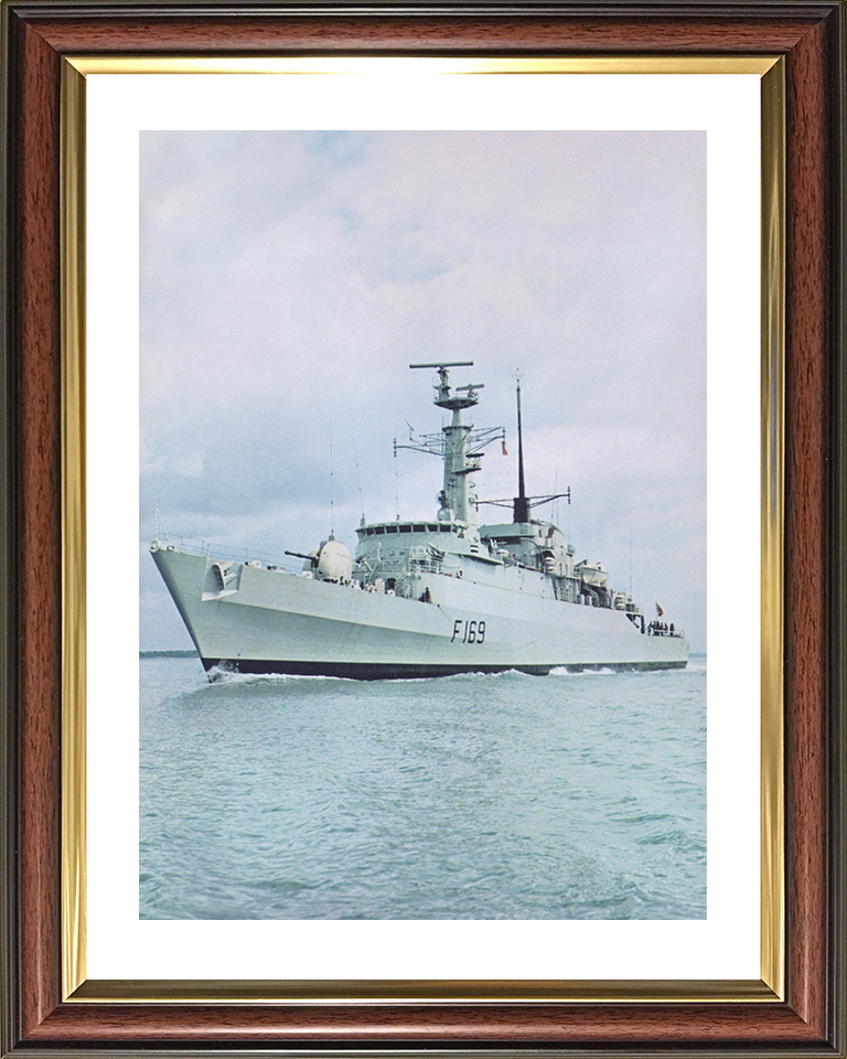 HMS Amazon (F169) Royal Navy Type 21 Frigate Port Bow Portrait View Photo Print Wall Art Decor Posters, Prints, & Visual Artwork Hampshire Prints 10 x 8 Classic Frame Yes
