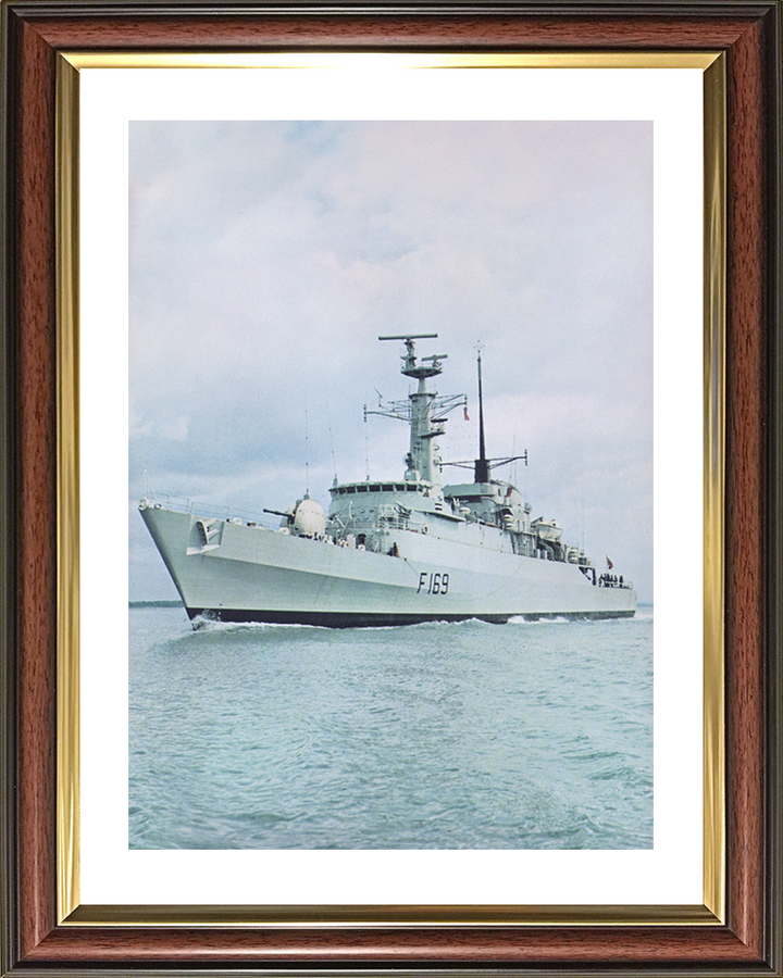 HMS Amazon (F169) Royal Navy Type 21 Frigate Port Bow Portrait View Photo Print Wall Art Decor Posters, Prints, & Visual Artwork Hampshire Prints 10 x 8 Classic Frame Yes