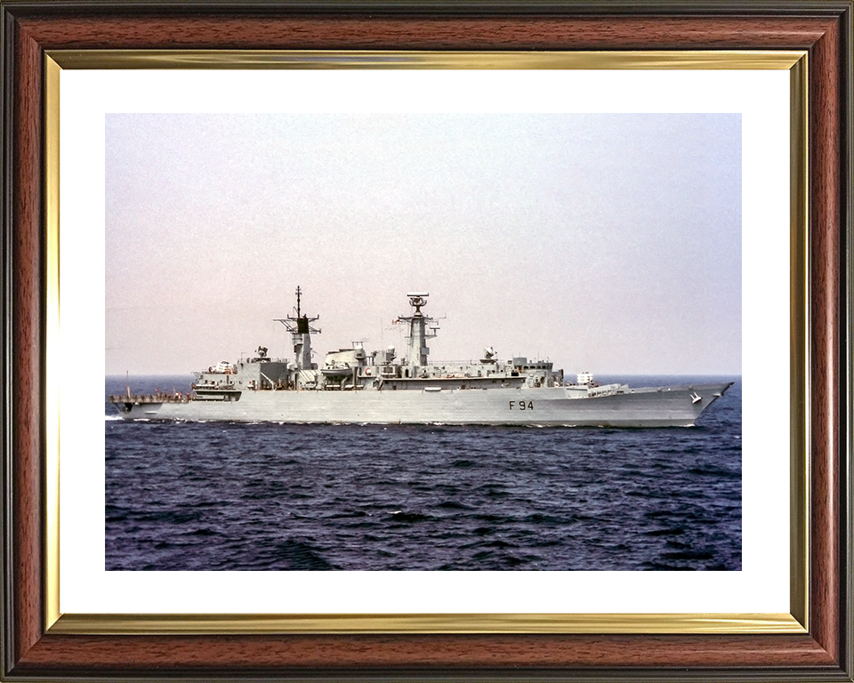 HMS Brave (F94) Royal Navy Type 22 Frigate Low Starboard Beam View Photo Print Wall Art Decor Posters, Prints, & Visual Artwork Hampshire Prints 10 x 8 Classic Frame Yes