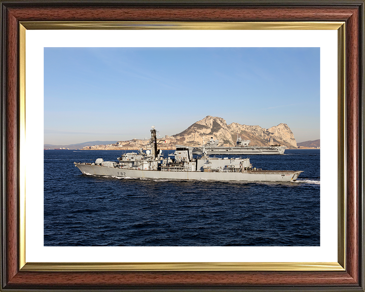 HMS Somerset (F82) Photo Print - Gibraltar 2018 - Royal Navy Type 23 Frigate Hampshire Prints 10 x 8 Classic Frame Yes