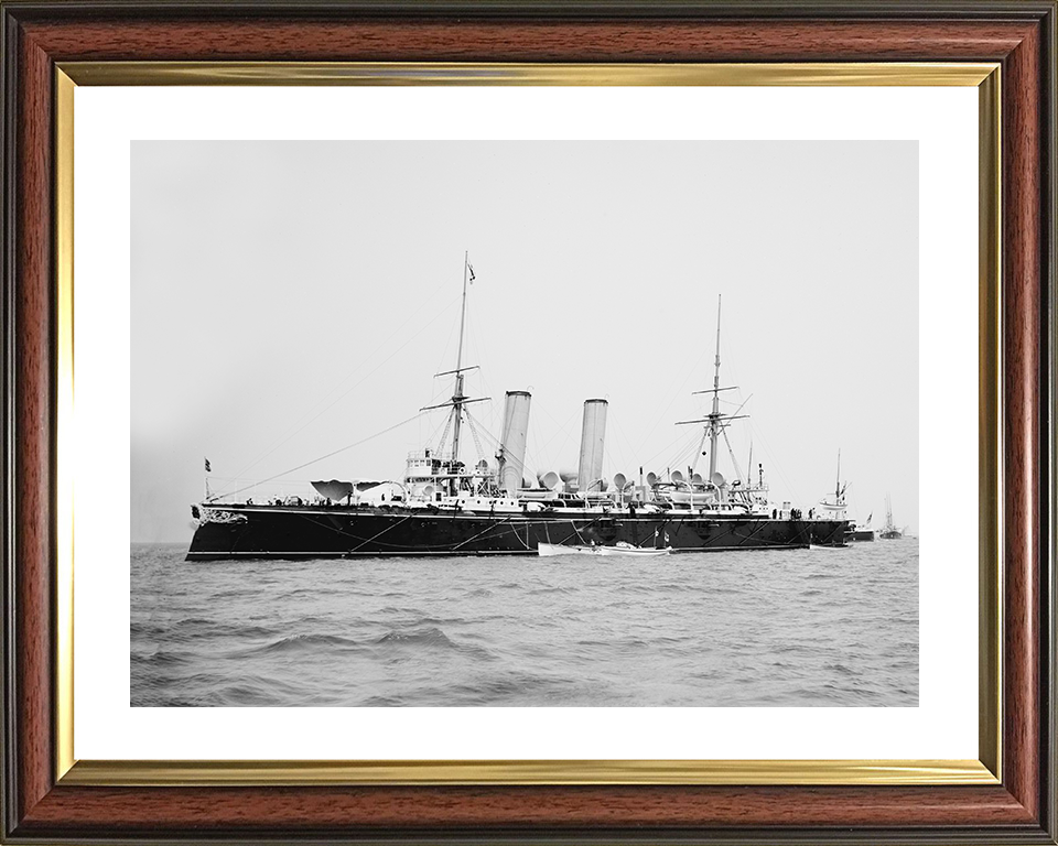 HMS Blake (1889) Royal Navy Blake Class Cruiser Port Side View Photo Print Wall Art Decor Posters, Prints, & Visual Artwork Hampshire Prints 10 x 8 Classic Frame Yes