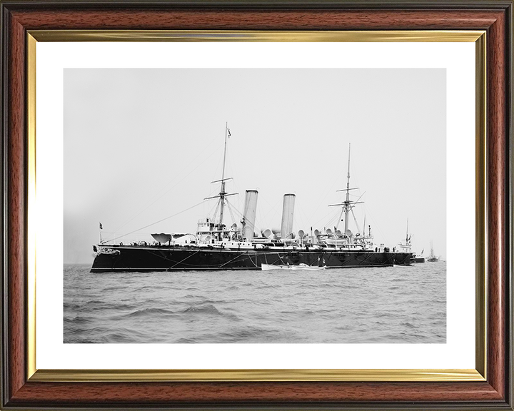 HMS Blake (1889) Royal Navy Blake Class Cruiser Port Side View Photo Print Wall Art Decor Posters, Prints, & Visual Artwork Hampshire Prints 10 x 8 Classic Frame Yes
