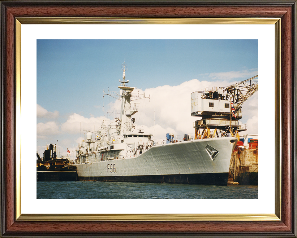 HMS Argonaut (F56) Royal Navy Leander Class Frigate Alongside Photo Print Wall Art Decor Posters, Prints, & Visual Artwork Hampshire Prints 10 x 8 Classic Frame Yes